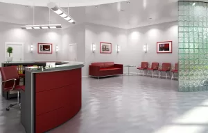 front desk lobby of building